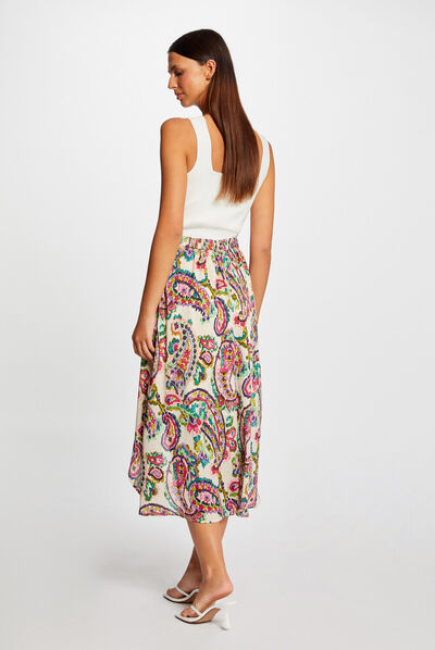 Printed A-line asymmetrical skirt multico ladies'