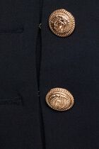 Short jacket with mandarin collar navy blue women