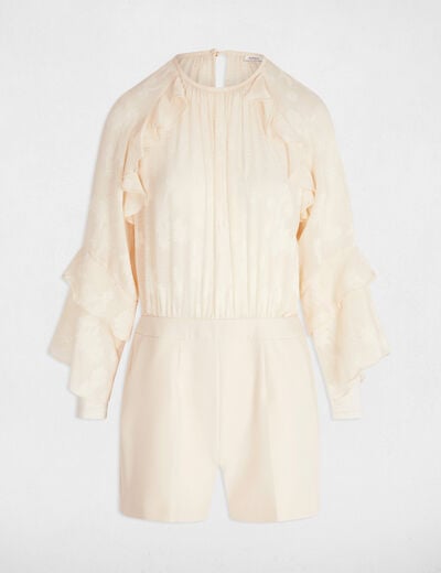 Playsuit with ruffles cream women