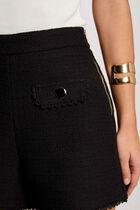 Straight tweed shorts black women