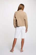 Short jacket with open collar beige women
