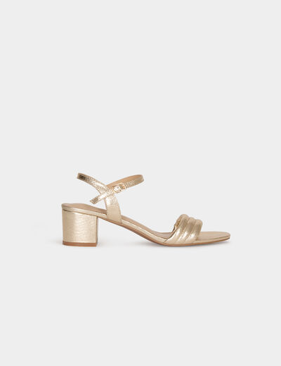 Sandals with heels gold ladies'