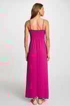 Robe longue droite fendue violet femme