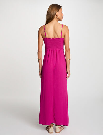 Straight maxi dress with slit purple women