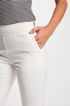 Pantacourt slim blanc femme