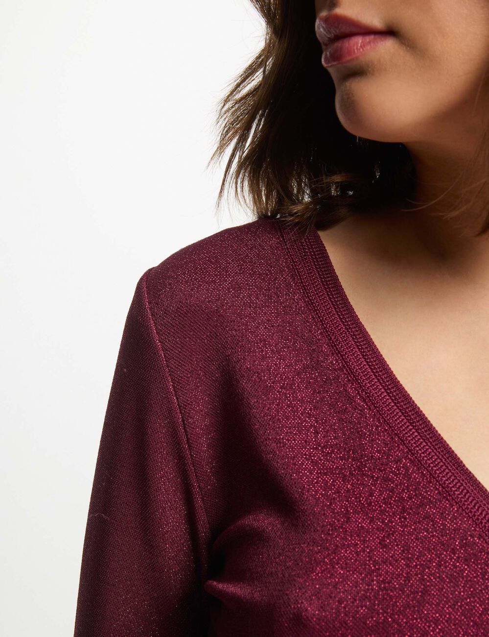 3/4-length sleeved t-shirt plum women