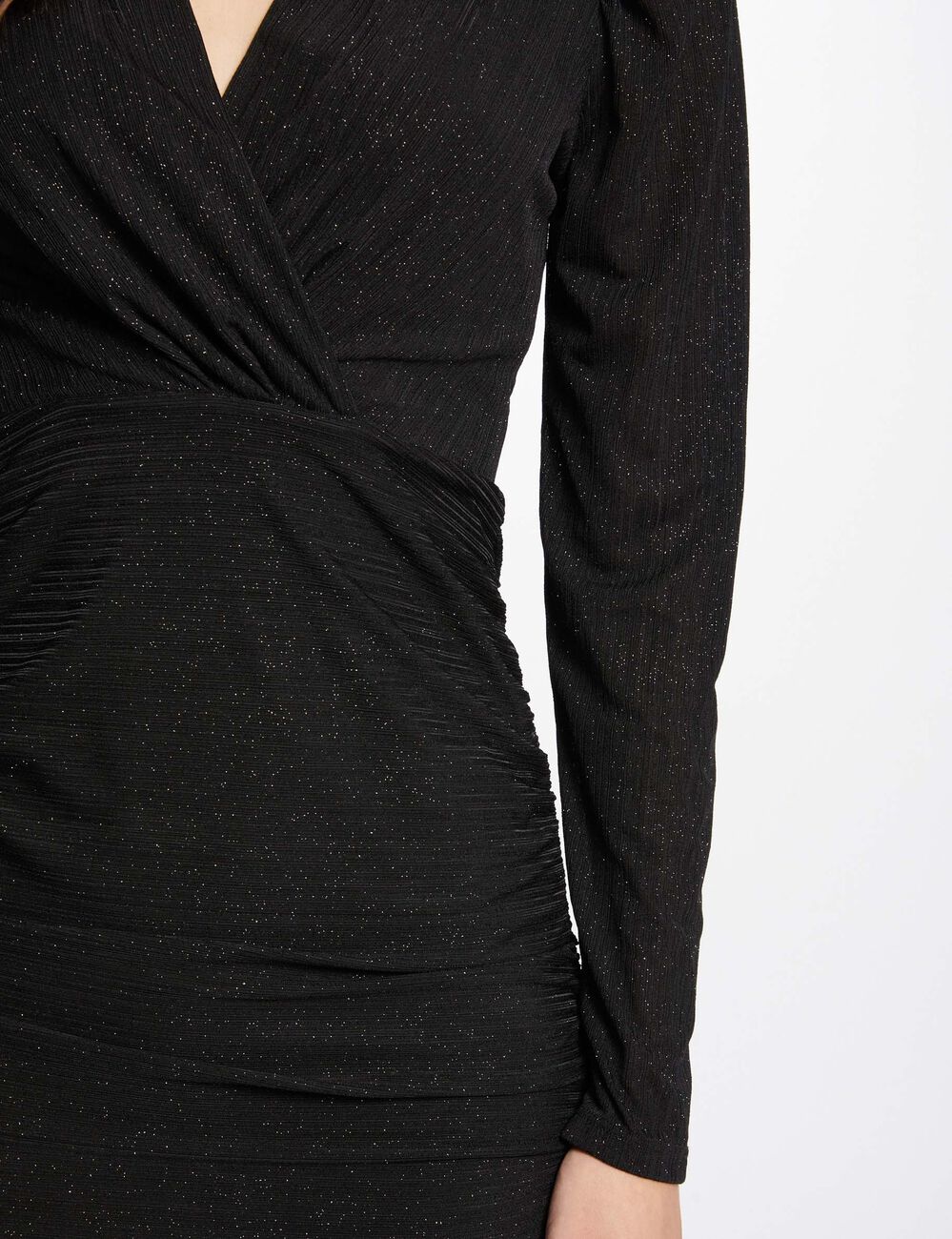 Draped fitted midi dress black women