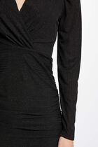 Draped fitted midi dress black women