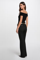 Jumper off the shoulder collar black women