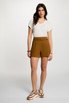V-neck short-sleeve t-shirt white women