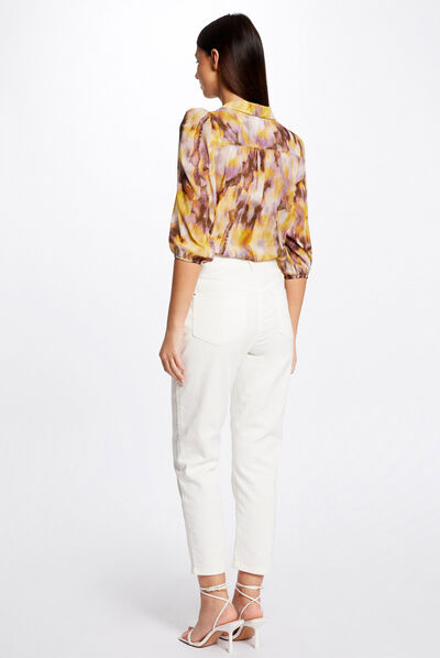 3/4-length sleeved shirt abstract print multico ladies'