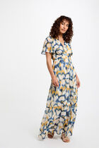 Printed maxi straight dress multicolor women