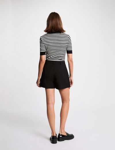 Striped short-sleeve sweater white women