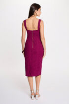 Embroidered lace sheath dress plum women