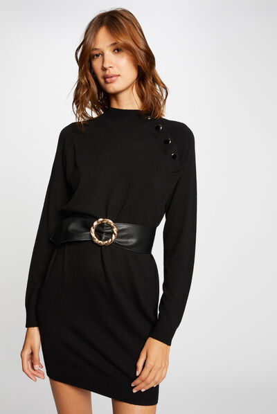 Straight jumper dress black ladies'