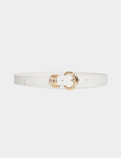 Belt croc effect with rings gold ladies'