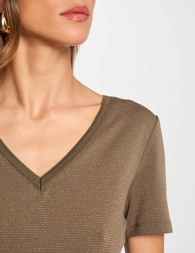 Short-sleeved t-shirt khaki green women