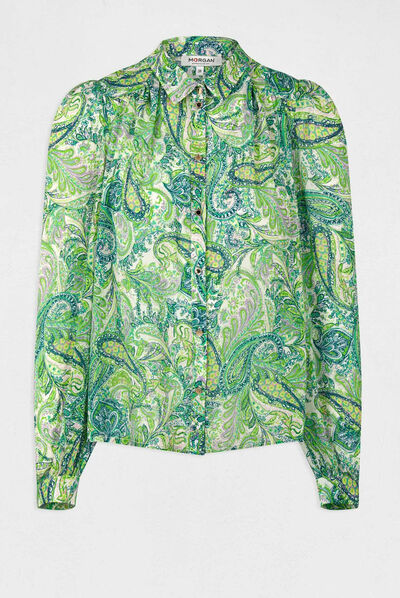 Long-sleeved printed shirt multico ladies'