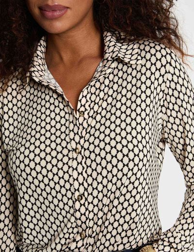 Straight shirt with notch collar black women