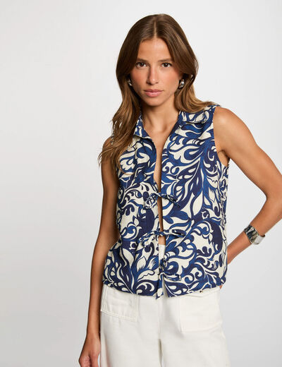 Printed sleeveless shirt multicolor women