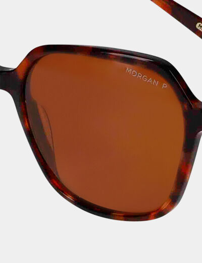 Hexagonal sunglasses brown women