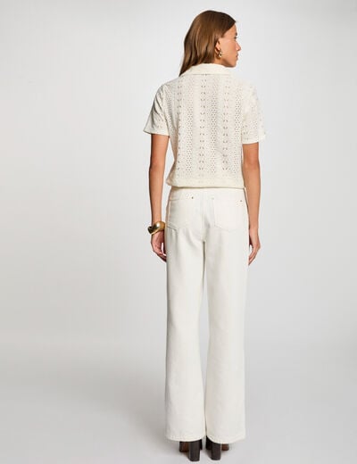 Short-sleeved shirt ivory women