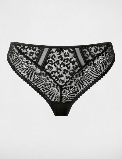 Lace thong with thin straps black women
