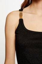 Vest top with thin straps black women