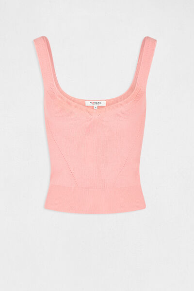 Jumper vest top with V-neck pale pink ladies'