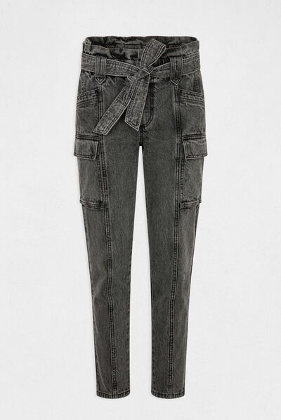 Cargo slim cropped jeans mid-grey ladies'
