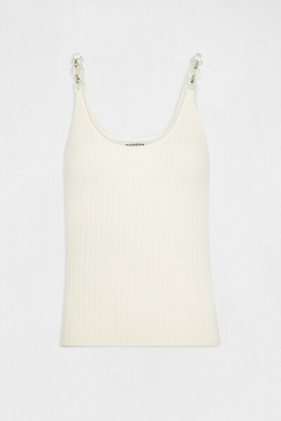 Jumper vest top with chain details medium ecru ladies'