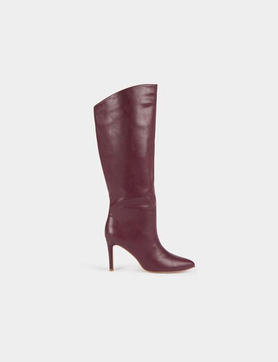 High boots with stiletto heels plum women