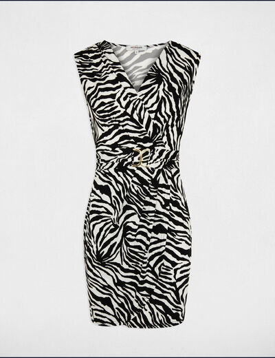 Mini dress zebra print multicolored women
