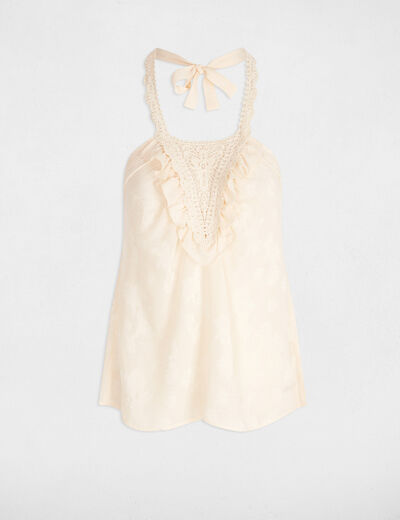 Top with lace detail cream women
