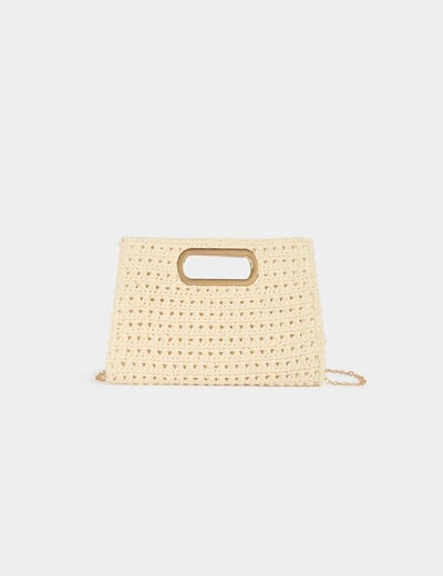 Knitted pouch ivory women