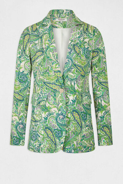 Loose waisted jacket paisley print multico ladies'