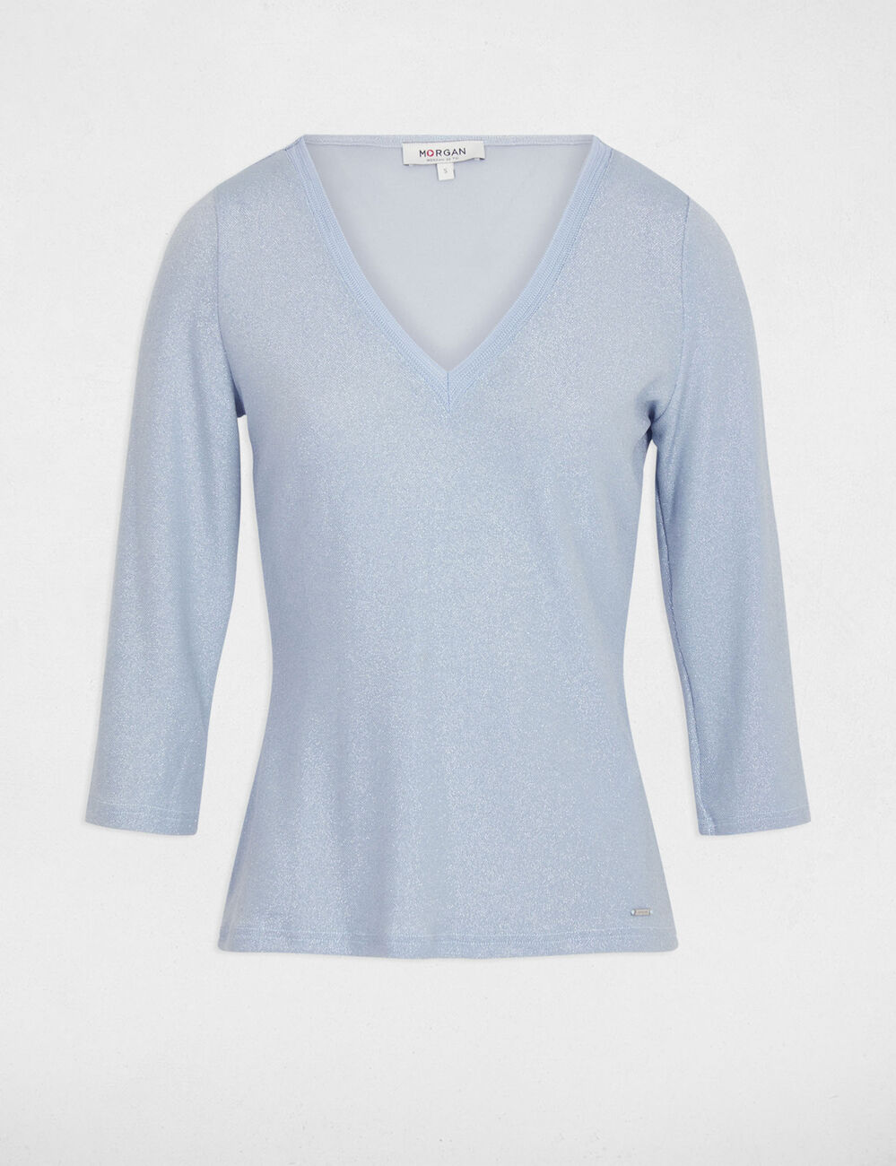 3/4-length sleeved t-shirt sky blue women