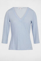 3/4-length sleeved t-shirt sky blue women