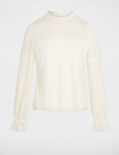 Long-sleeved t-shirt ivory women