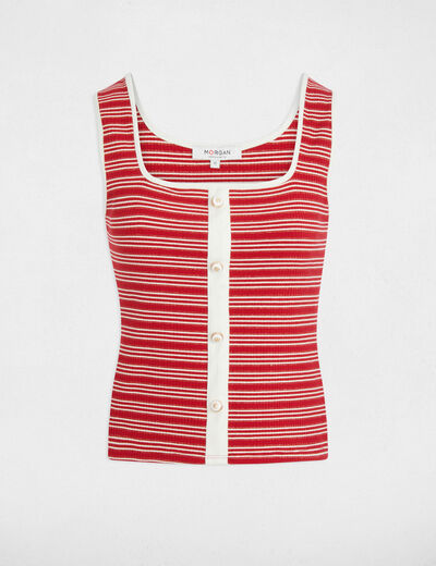 Striped sleeveless vest top white women