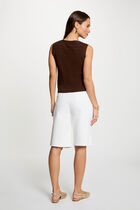 Fitted v-neck cardigan dark brown women