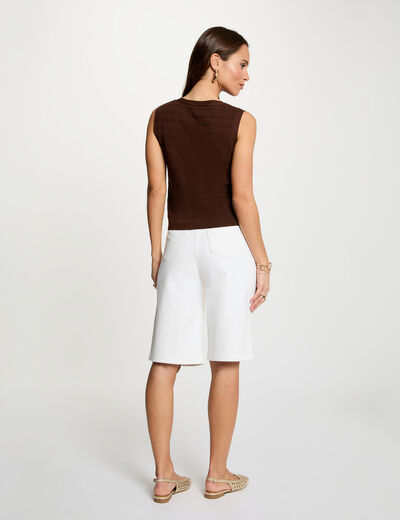 Fitted v-neck cardigan dark brown women