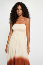 Maxi loose straight dress dark brown women