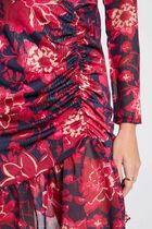 Robe courte ajustée imprimée multicolore femme