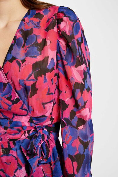 Wrap-over top floral print multico ladies'