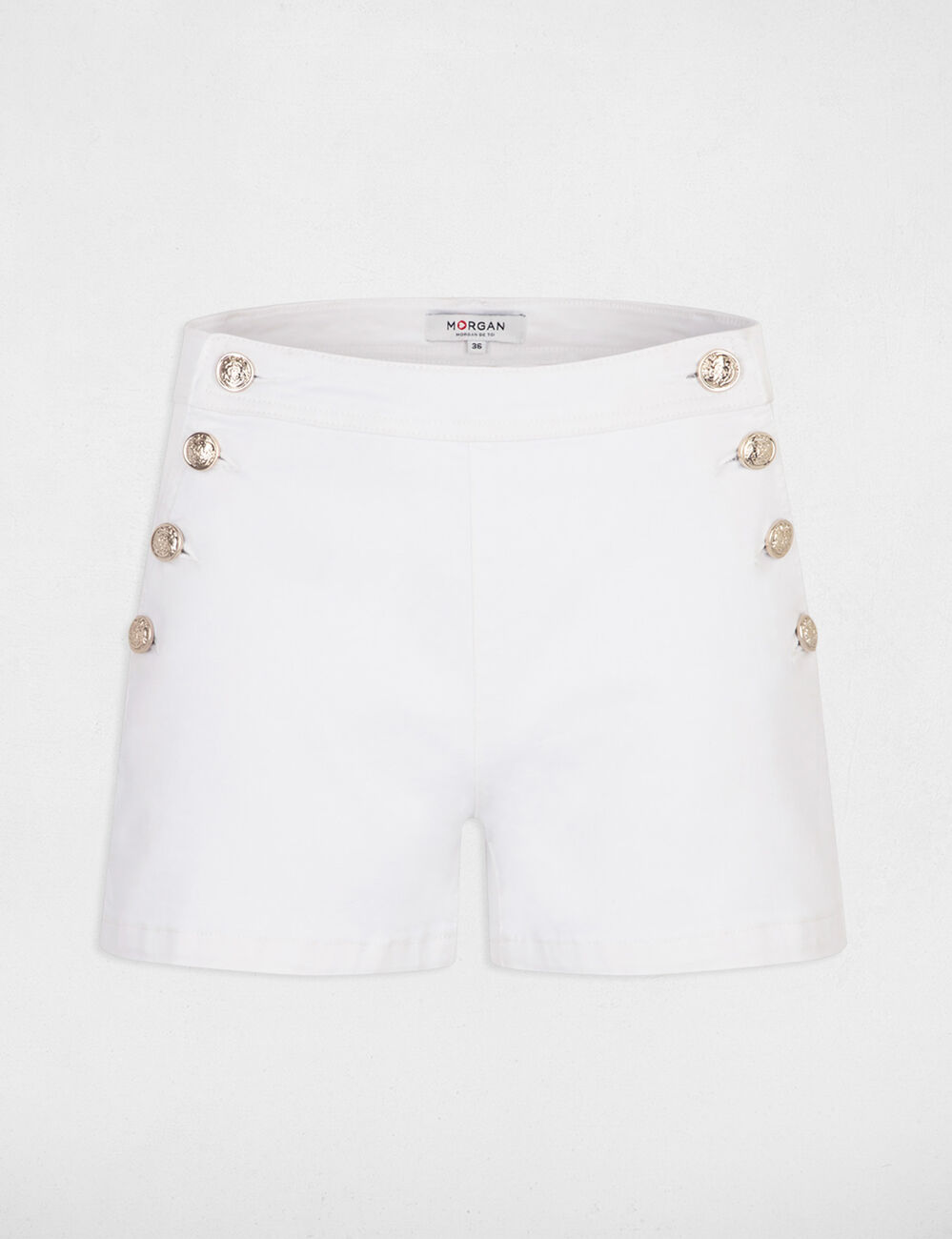 Fitted shorts with buttons ivory women