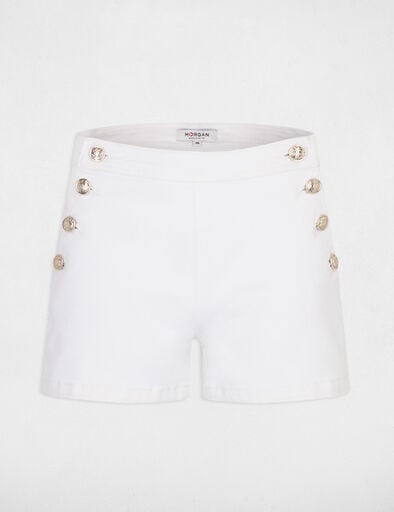 Fitted shorts with buttons ivory women