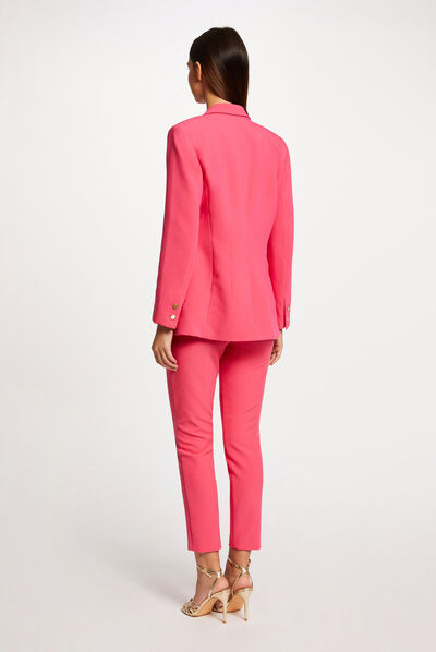 Waisted jacket with notched lapel collar medium pink ladies'