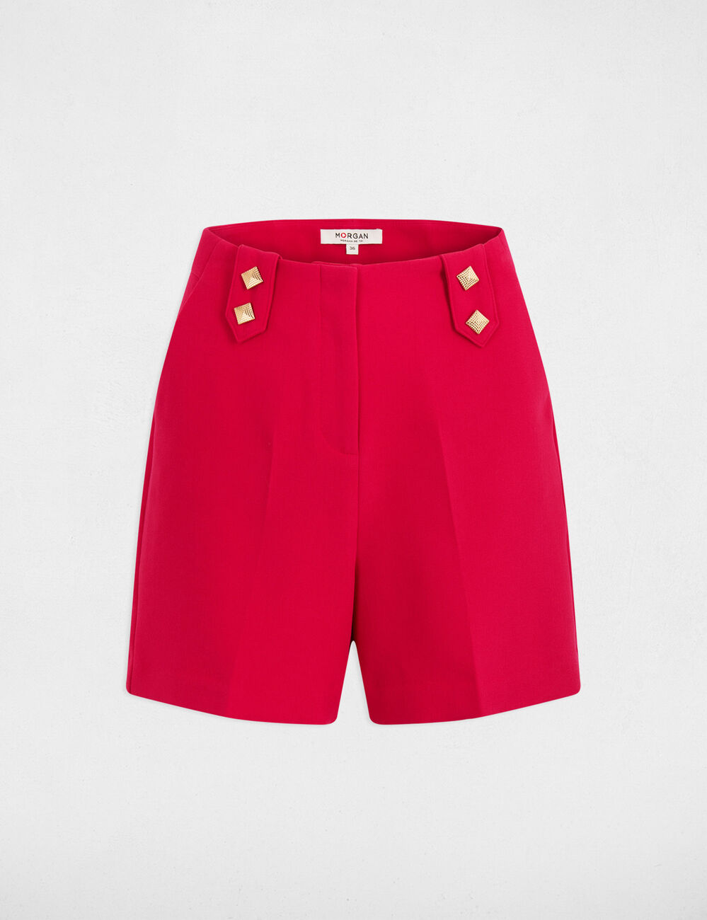 Straight city bermuda with darts raspberry women