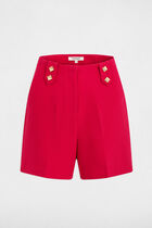 Straight city bermuda with darts raspberry women